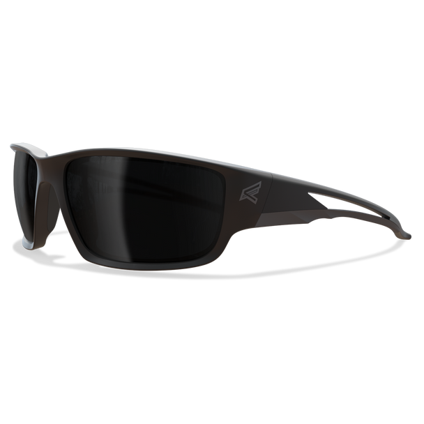 Edge Kazbek Torque - Safety Glasses with Matte Black Frame, Red E Logo and Polarized Smoke Lens