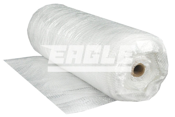 String Reinforced Clear Poly Sheeting 10 mil 20' x 100' Square Scrim Pattern with Flame Retardant