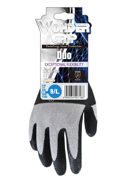 Pack of 12 - Wonder Grip WG-555 Duo 15-Gauge Nitrile Coated Gloves