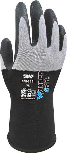 Pack of 12 - Wonder Grip WG-555 Duo 15-Gauge Nitrile Coated Gloves
