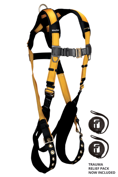 FallTech Journeyman Flex Standard Non-belted FBH Steel 1D TB Legs QC Chest, w/ Trauma Pack