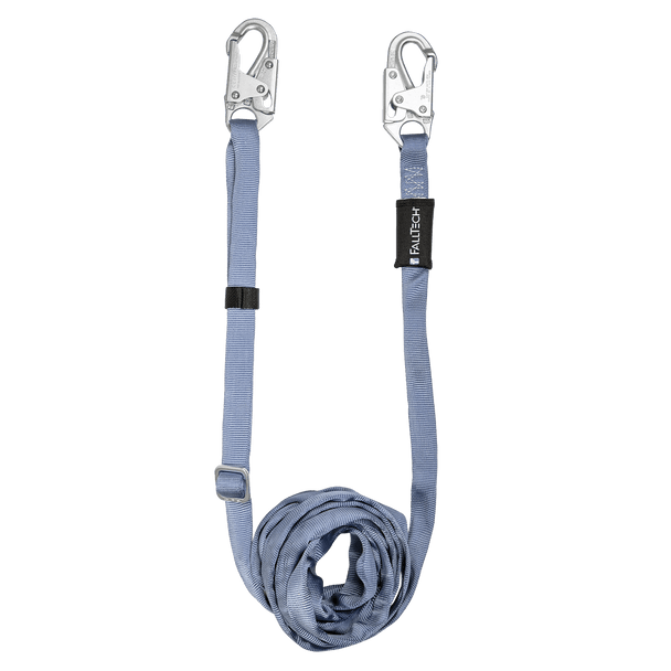 FallTech Adjustable Restraint Lanyard; Web, 11' to 20' with Snap Hooks