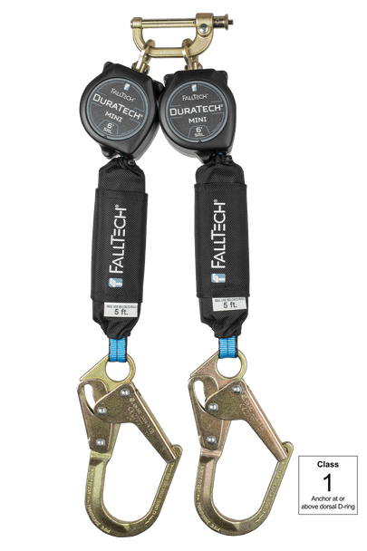 6' DuraTech® Mini Class 1 Personal SRL-P with Steel Mini Rebar Hooks, Includes Triple-Lock Steel Dorsal Connector