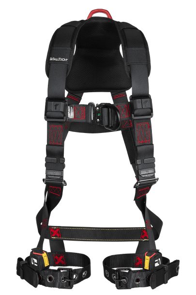 FallTech FT-Iron FBH 1D+FD Climbing Non-Belted, TB Legs/QC Chest, Large Pad, Front View