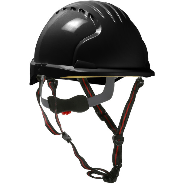 PIP EVO® 6151 Ascend™ Standard Brim Safety Helmet with HDPE Shell, 4-Point Chinstrap, 6-Point Suspension and Wheel Ratchet Adjustment, Black, 300 Helmets