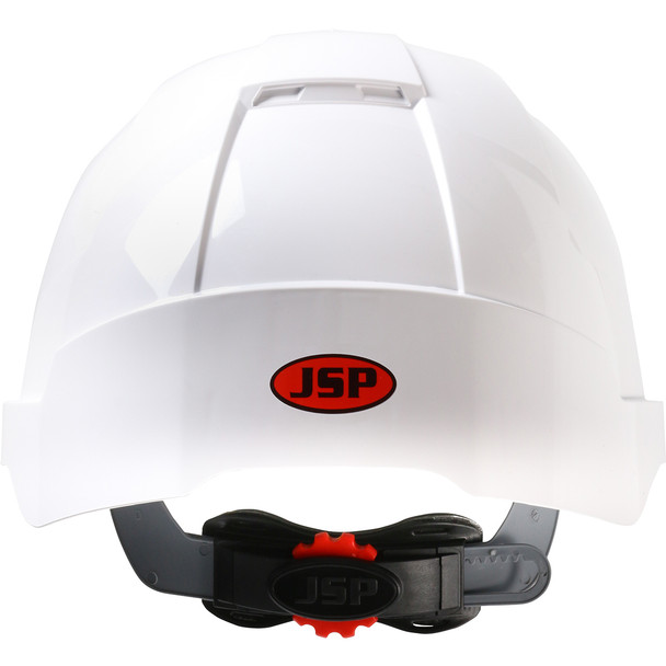 PIP EVO® VISTAlens™ Type I Non-vented Industrial Safety Helmet with Lightweight ABS Shell, Integrated ANSI Z87.1 Eye Protection, 6-Point Polyester Suspension, and Wheel Ratchet Adjustment, White,