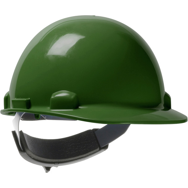 PIP Dom™ Cap Style Smooth Dome Hard Hat with HDPE Shell, 4-Point Textile Suspension, and Swing Wheel Ratchet Adjustment