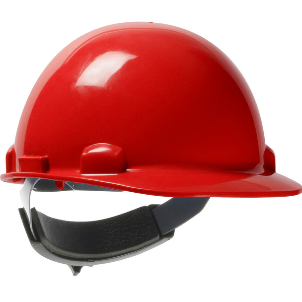 PIP Dom™ Cap Style Smooth Dome Hard Hat with HDPE Shell, 4-Point Textile Suspension, and Swing Wheel Ratchet Adjustment