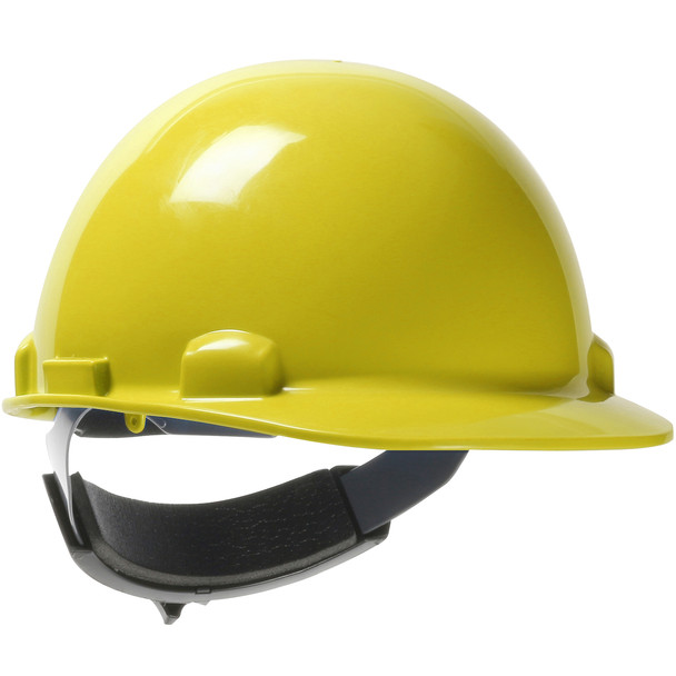 PIP Dom™ Cap Style Smooth Dome Hard Hat with HDPE Shell, 4-Point Textile Suspension, and Swing Wheel Ratchet Adjustment