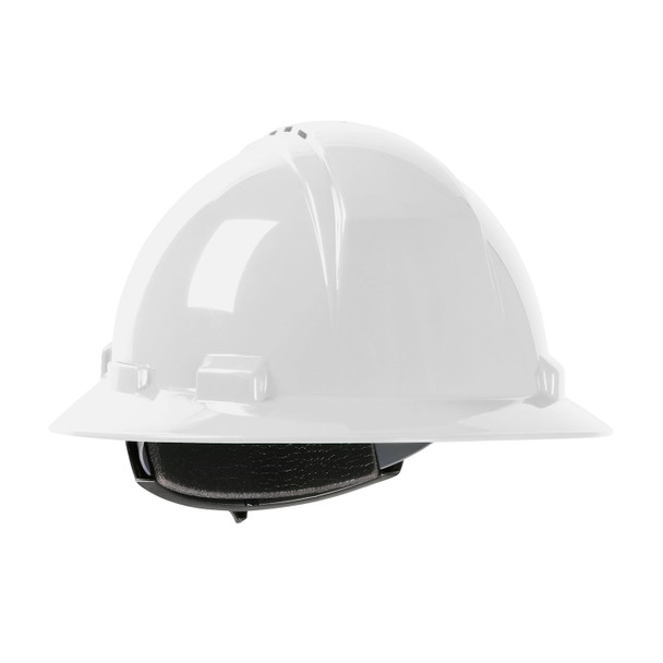 PIP Kilimanjaro™ Vented Full Brim Hard Hat with HDPE Shell, 4-Point Textile Suspension, and Wheel Ratchet Adjustment, White