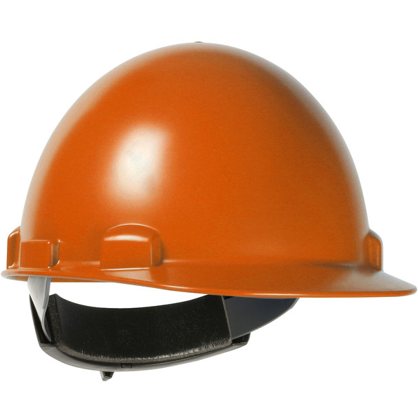PIP Stromboli™ Cap Style Smooth Dome Hard Hat with ABS/Polycarbonate Shell, 4-Point Textile Suspension, and Wheel Ratchet Adjustment, Orange, 12 Hard Hats