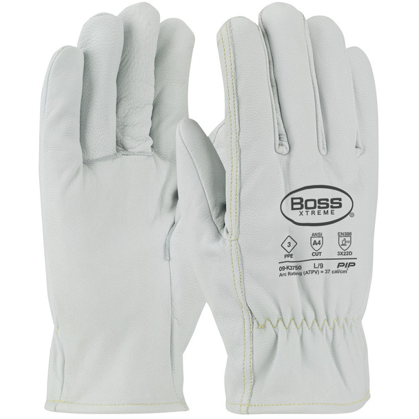 PIP Boss® Xtreme AR/FR Top Grain Goatskin Leather Drivers Glove with Kevlar® Lining and Straight Thumb, Dozen