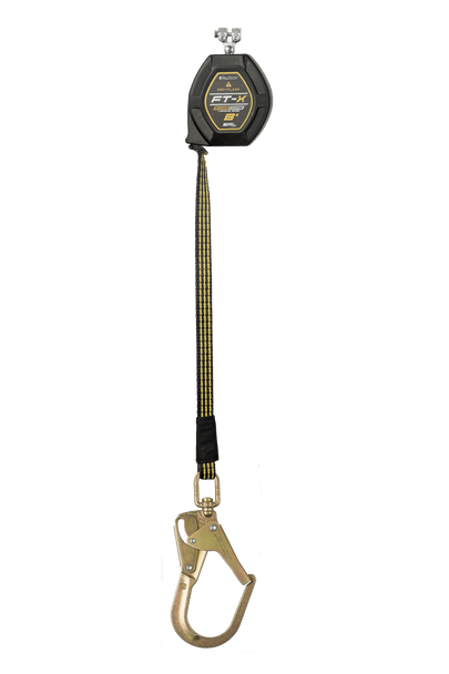FallTech 8' FT-X™ EdgeCore™ Arc Flash Class 2 Leading Edge Personal SRL-P Replacement Leg with Steel Swivel Rebar Hook and SpeedLink™