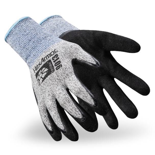 HexArmor 9000 Series HPPE Fiberglass shell with Sandy nitrile palm dip