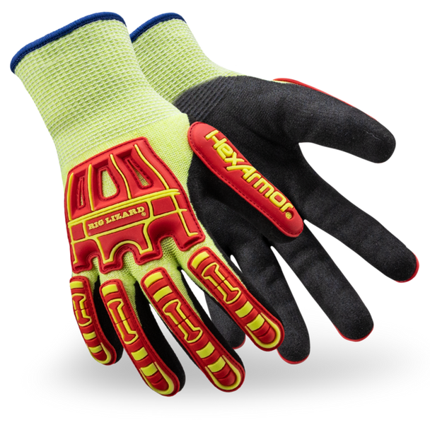 HexArmor Rig Lizard Winter Knit with Sandy Nitrile Palm dip and Impact