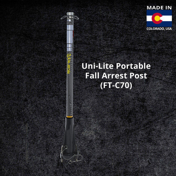 Pelsue Uni-Lite Portable Fall Arrest Post + SB-SM2 Spider Base (12" Arms) (FT-C70-SB-SM2), FT-C70
