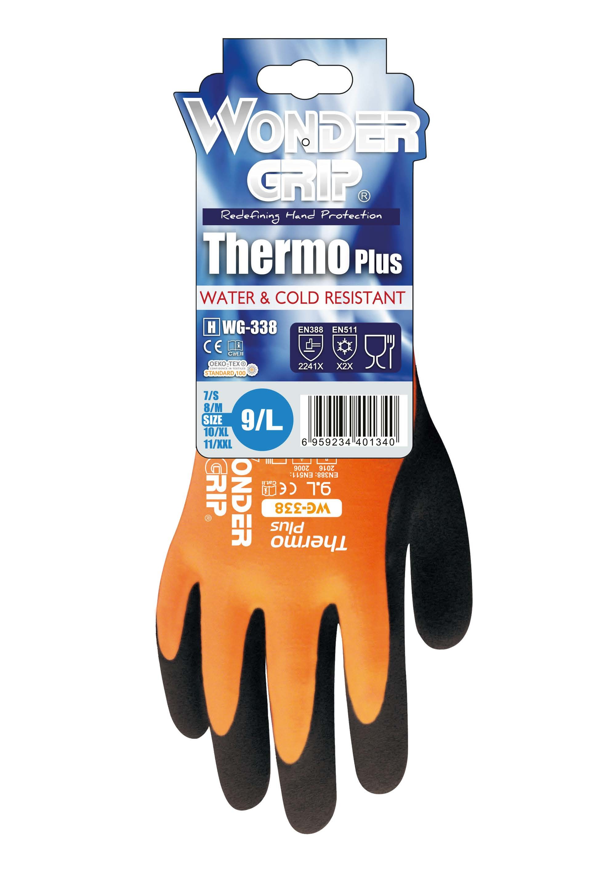 Wonder Grip Thermo Plus Coldproof Work Gloves Double Layer Latex