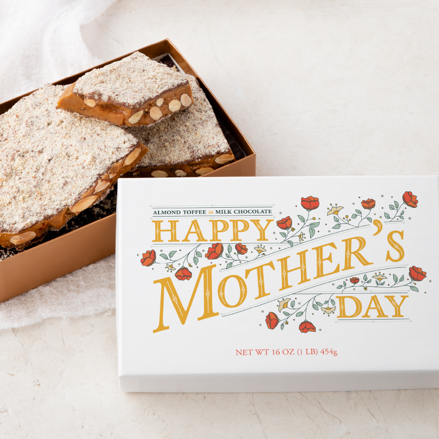 Mother's Day Traditional Almond Toffee Box in Milk Chocolate