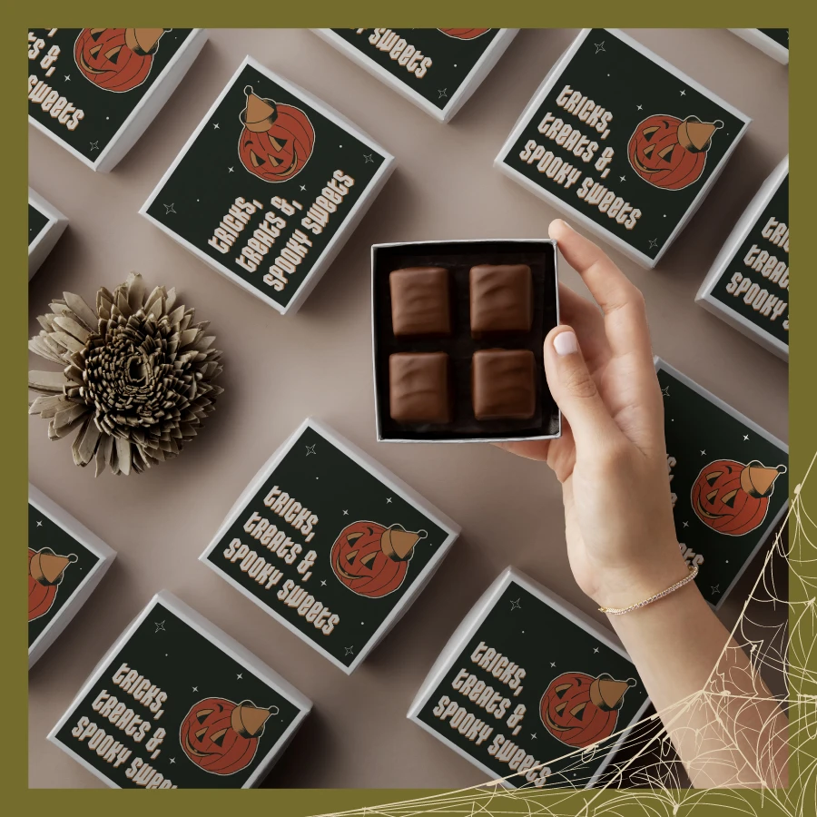 Personalized Halloween Almond Toffee Favors