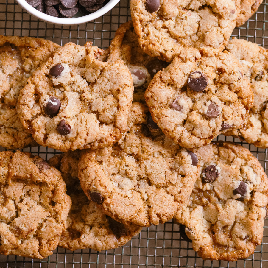 Enstrom Almond Toffee Cookies on Wire Rack