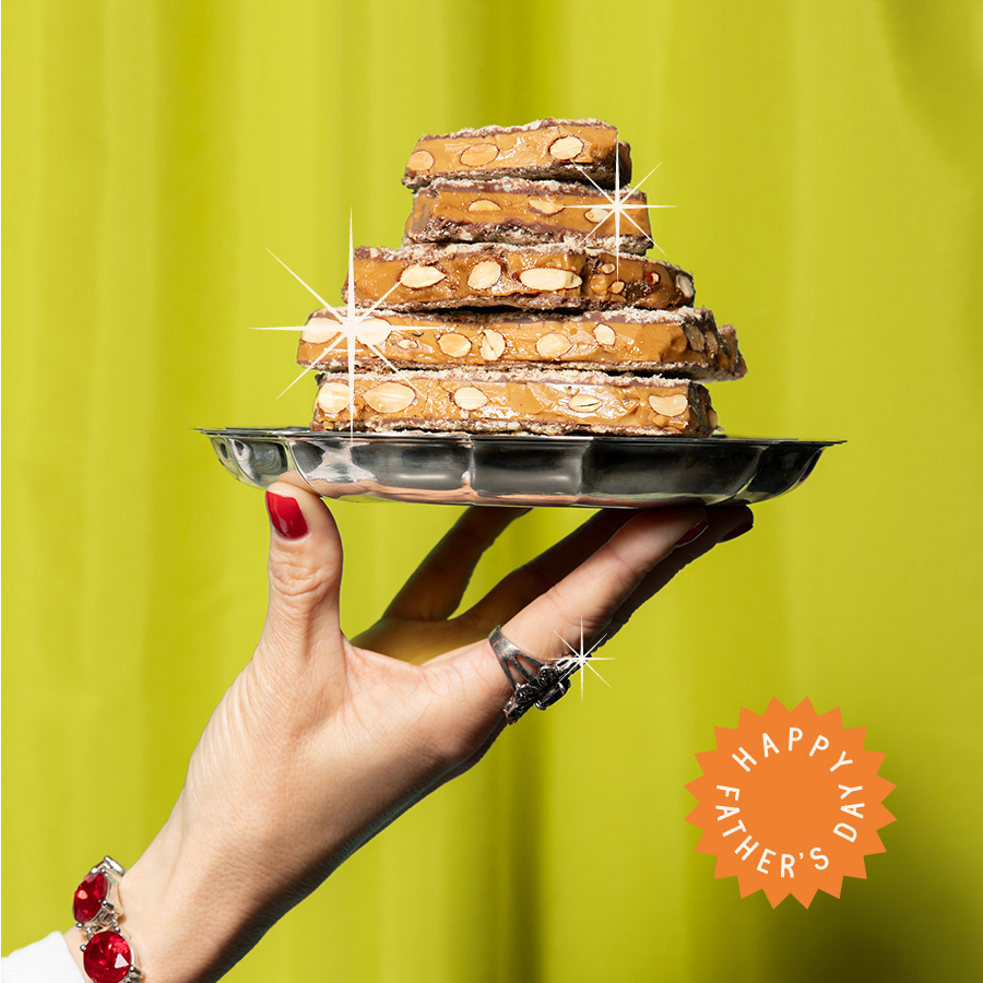 Almond Toffee Stacked on a Plate