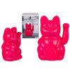 Meneki-Neko Pink Waving Cat Ornament