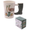 Garden Wellington Shaped Handle Ceramic Mug