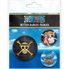 One Piece Skull & Luffy 3 Badge Pack 