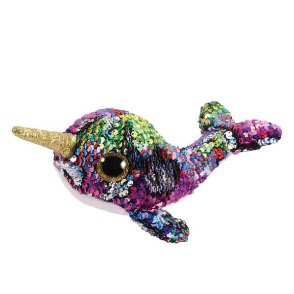 Beanie Babies Ty Narwhal Large TY Flippables Beanie Boos Calypso