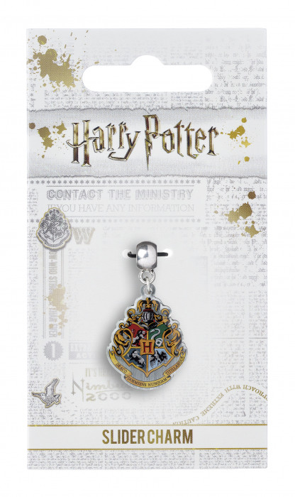 Ciondolo Slider Harry Potter Lettera Di Hogwarts In Argento Placcato - Gioiello Ufficiale Warner Bros