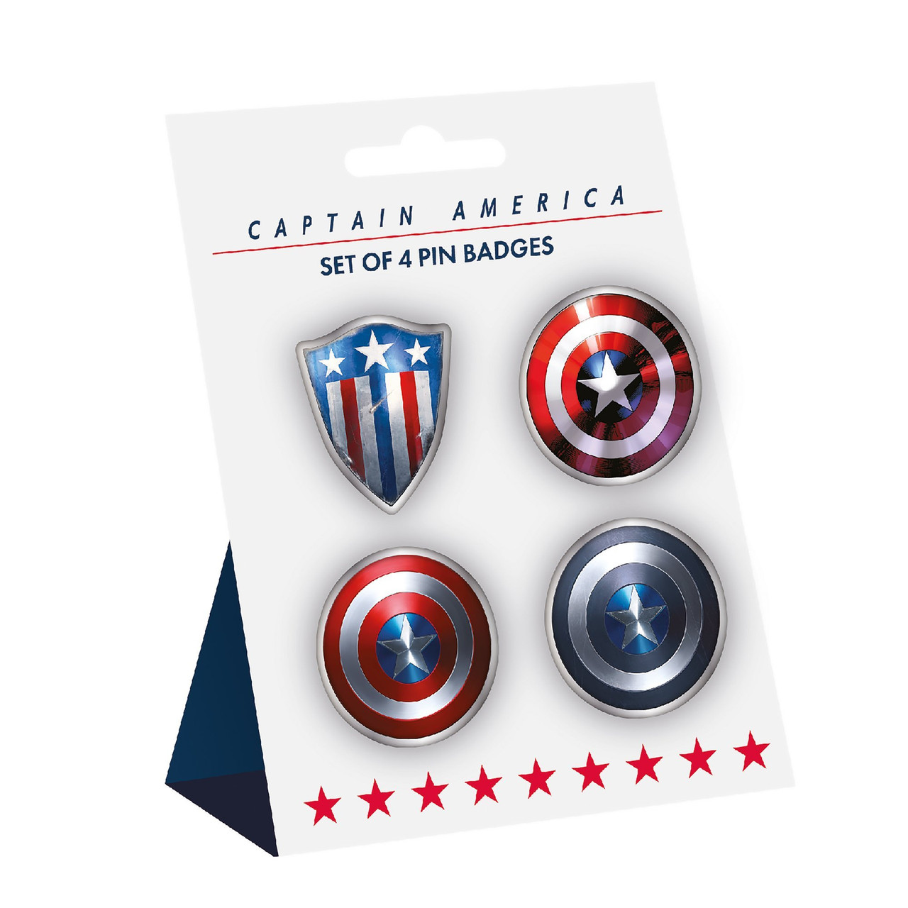 Captain America Shields Set Of 4 Pin Badges
