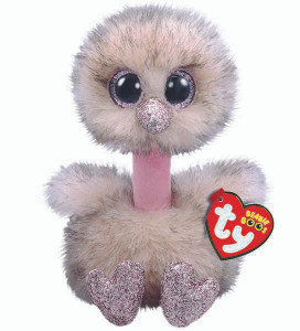 TY Beanie Boos Babies Henna Brown Ostrich Soft Toy