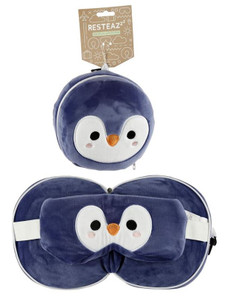 Cutiemals Penguin Travel Pillow and Eye Mask
