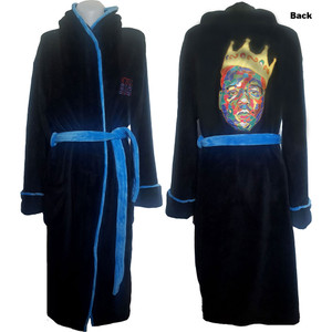 Biggie Smalls Black and Blue Fleece Bathrobe