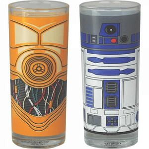 Star Wars Set Of 2 R2D2 C3P0 Drinking Glasses
