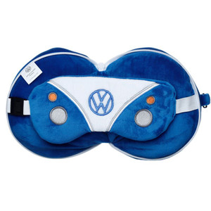 Volkswagen Blue Travel Pillow and Eye Mask