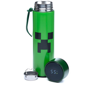 Minecraft Creeper Hot & Cold Drinks Bottle With Digital Thermometer