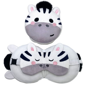 Bali Zebra Travel Pillow and Eye Mask
