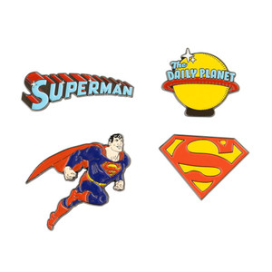 DC Comics Superman Set of 4 Pin Badges
