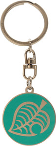 Animal Crossing Leaf Logo Metal Keyring