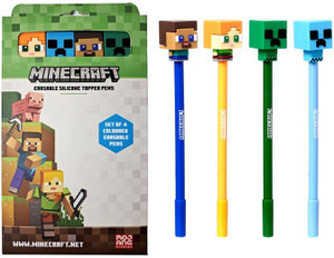 Minecraft Chibi Characters Set Of 4 Erasable Fine Tip Pens
