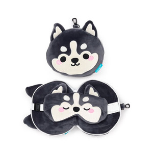 Luna Husky Travel Pillow and Eye Mask