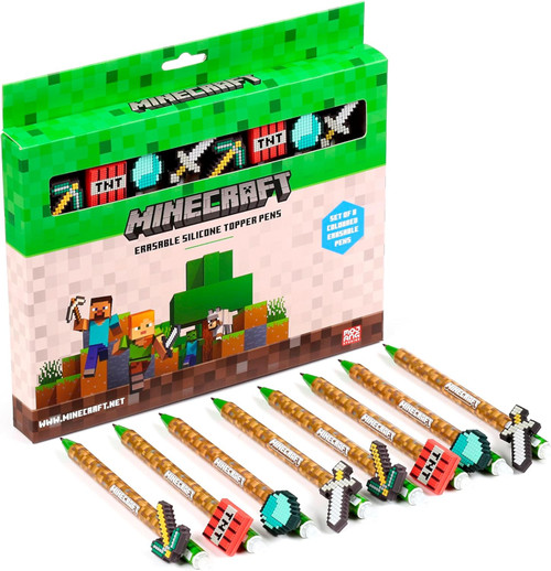 Minecraft Tools Set Of 8 Erasable Fine Tip Pens