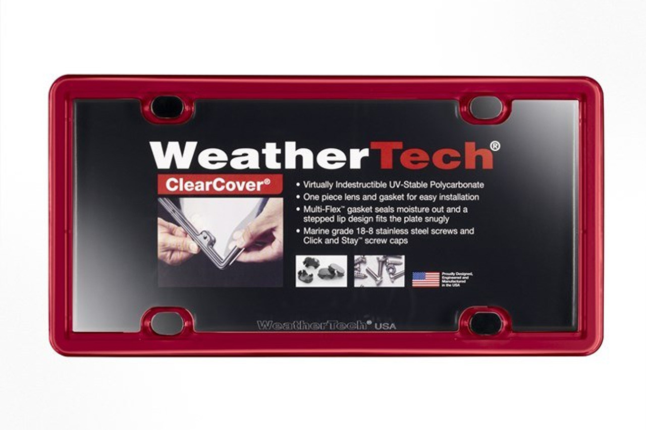 Red WeatherTech License Plate Frame