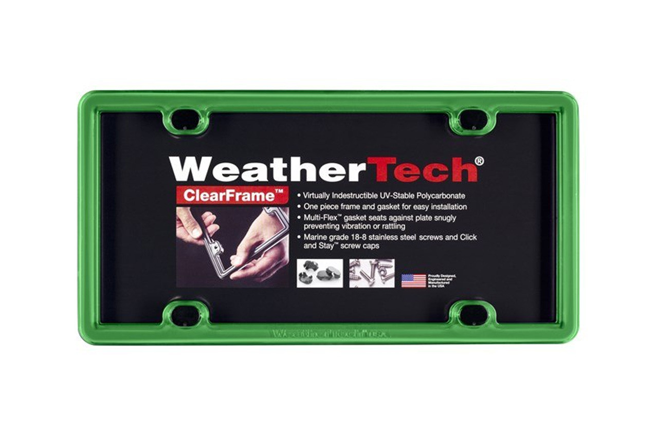 WeatherTech Clear License Plate Frame Light Green