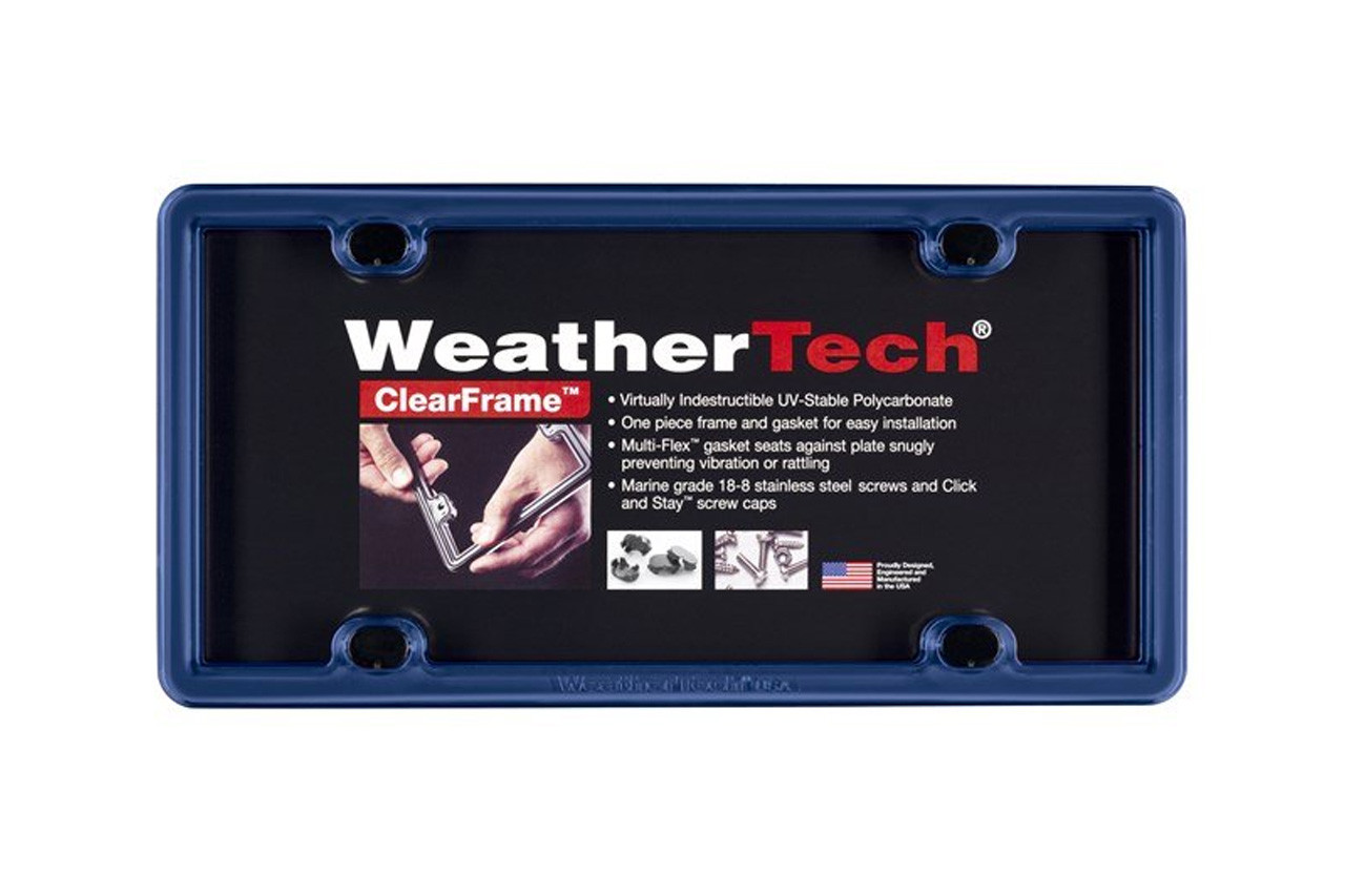 WeatherTech Clear License Plate Frame Dark Blue