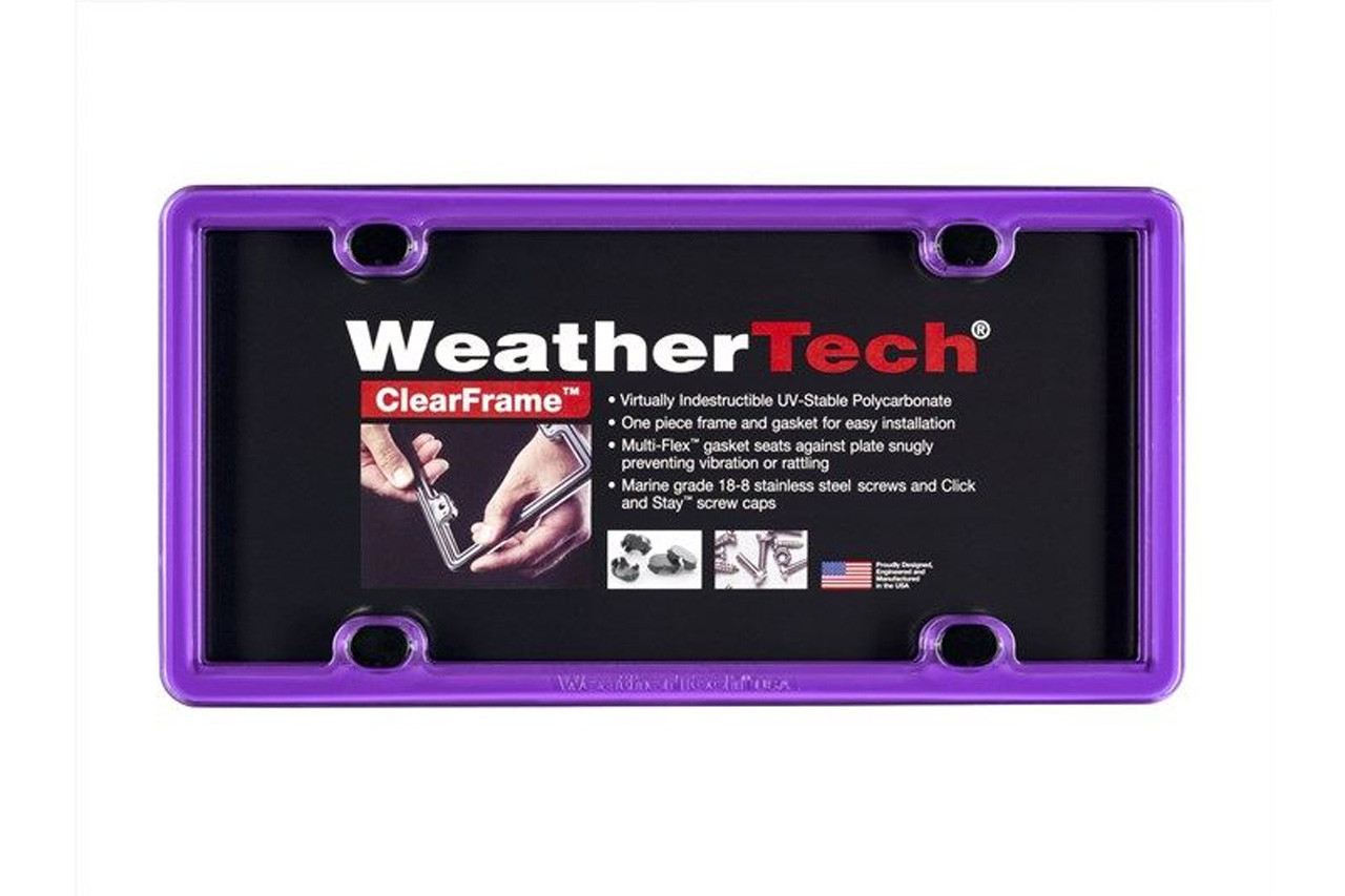 WeatherTech Clear License Plate Frame Purple