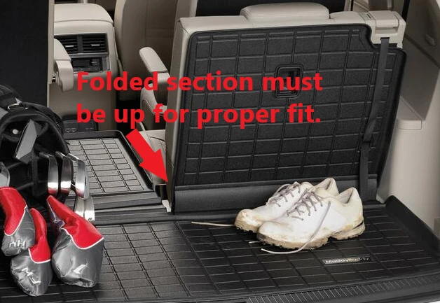 2018-2027 VW Atlas Rubber Cargo Mat w/ Seat Back Protector Folded