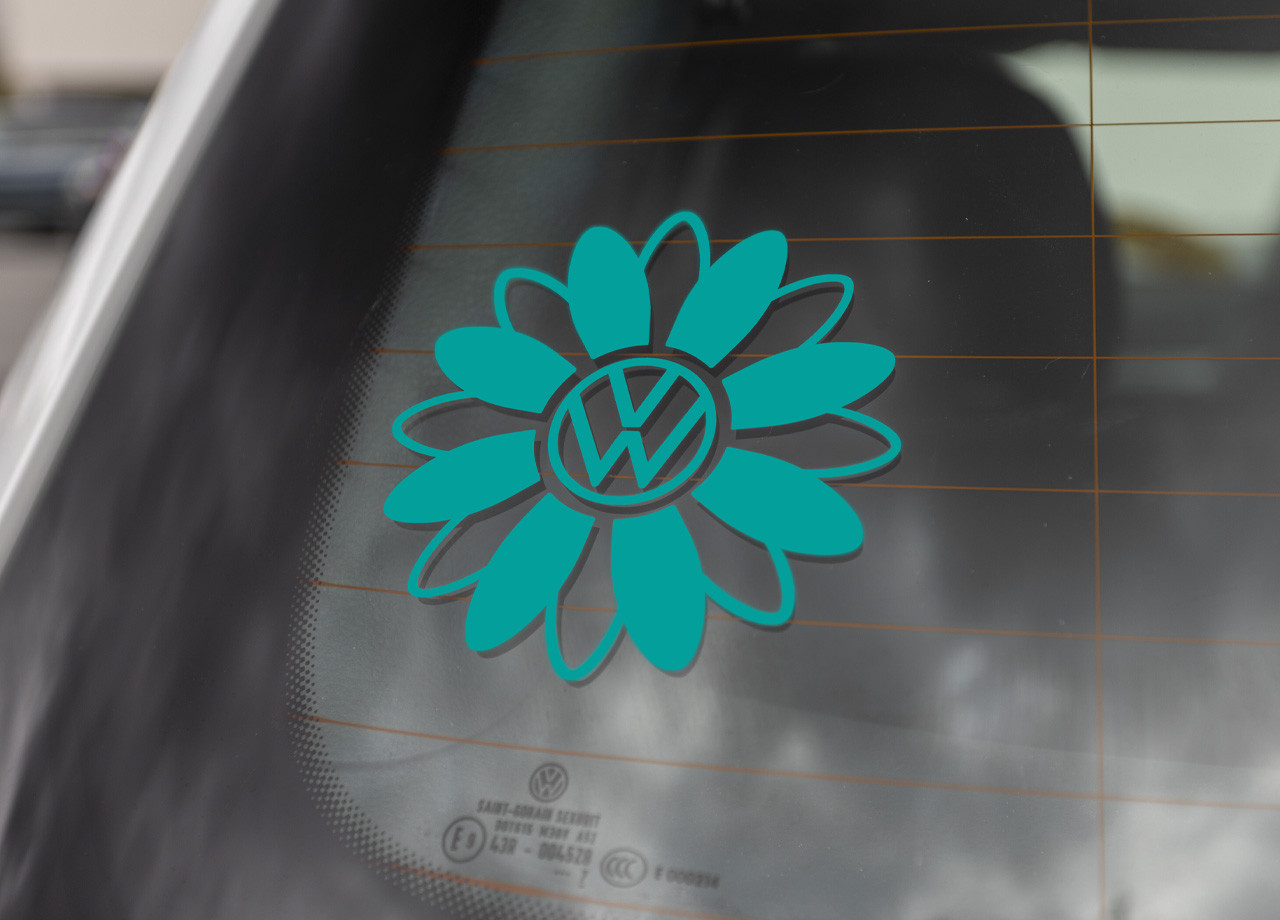 VW Daisy Vinyl Decal Teal