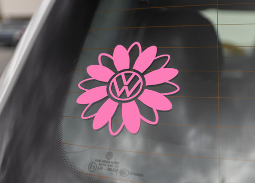 VW Daisy Vinyl Decal Light Pink